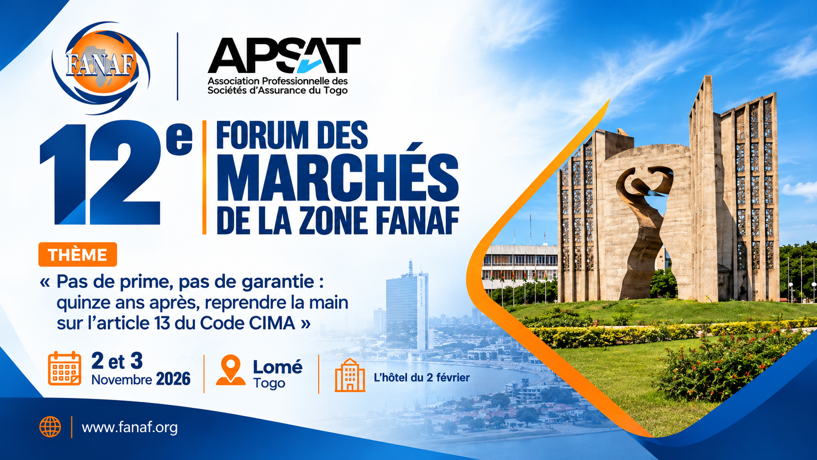 12ᵉ Forum des Marchés de la FANAF à Lomé